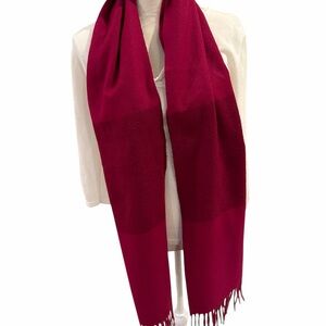 Loro Piana 100% Cashmere Scarf Raspberry Red Made in Italy